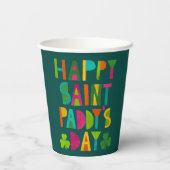 Happy Saint Paddy's Day Bright Modern Lettering Papieren Bekers (Achterkant)