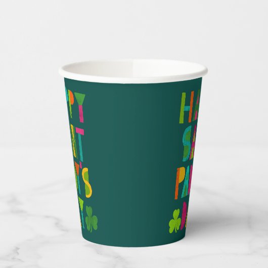 Happy Saint Paddy's Day Bright Modern Lettering Papieren Bekers (Links)