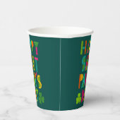 Happy Saint Paddy's Day Bright Modern Lettering Papieren Bekers (Rechts)