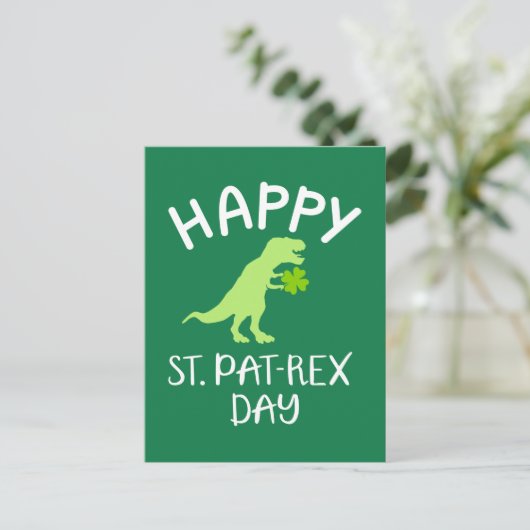 Happy Saint Pat Rex Day St. Patrick's day Briefkaart (Staand voorkant)