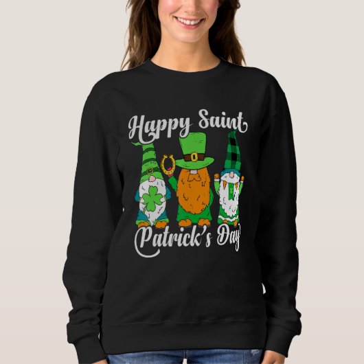 Happy Saint Patrick S Day Gnomes Shamrock Leprecha Trui (Voorkant)