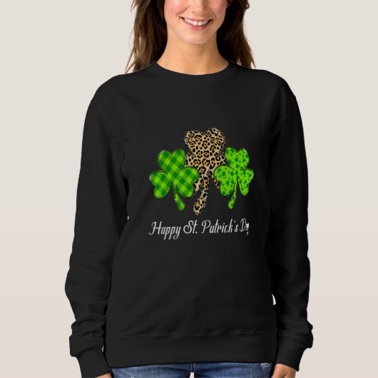 Happy Saint Patrick S Day Shamrocks Buffalo Pla Trui (Voorkant)