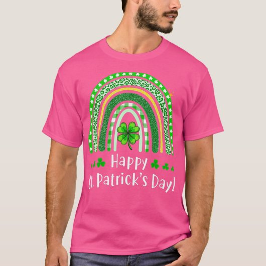 Happy Saint Patricks Day 2021 Rainbow Shamrock T-shirt (Voorkant)
