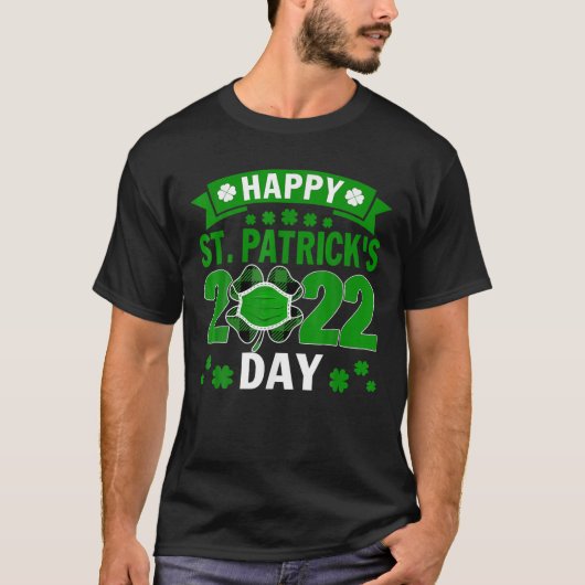 Happy Saint Patrick's Day 2022 Irish Shamrock Face T-shirt (Voorkant)