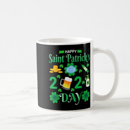 Happy Saint Patrick's Day 2024 Irish Shamrock Face Koffiemok (Rechts)