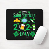 Happy Saint Patrick's Day 2024 Irish Shamrock Face Muismat (Met muis)