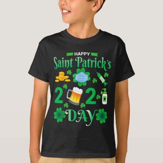 Happy Saint Patrick's Day 2024 Irish Shamrock Face T-shirt (Voorkant)