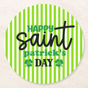 Happy Saint Patrick's Day-59889 Ronde Kartonnen Onderzetter