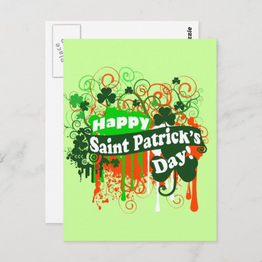 Happy Saint Patricks Day Briefkaart (Voorkant / Achterkant)