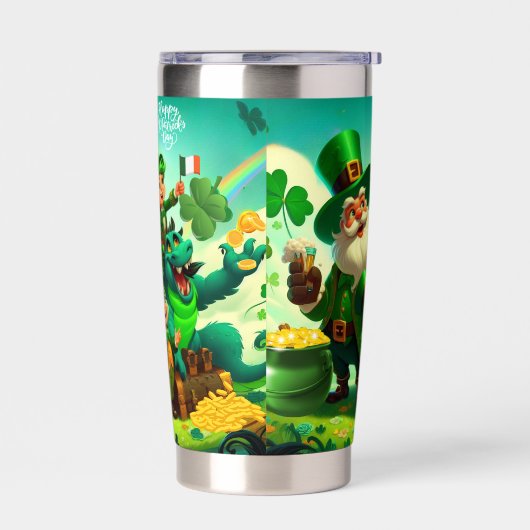 Happy Saint Patrick's Day colorful Geïsoleerde Drinkbeker (Links)