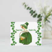  Happy Saint Patricks Day Girl Irish Gezegde Briefkaart (Staand voorkant)