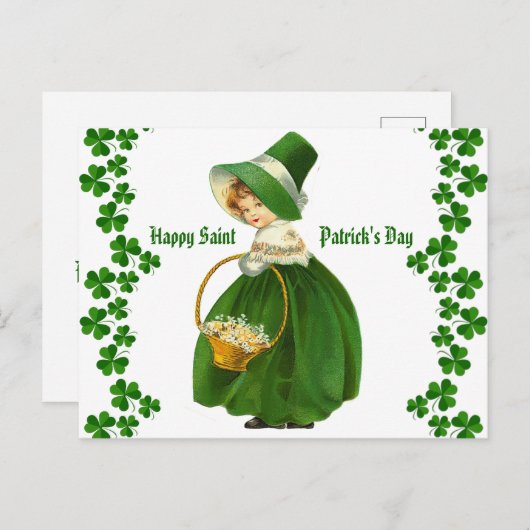 Happy Saint Patricks Day Girl Irish Gezegde Briefkaart (Voorkant / Achterkant)
