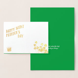 Happy Saint Patrick's Day Gold en Green Custom Folie Kaarten