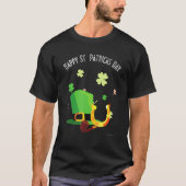 Happy Saint Patricks Day Green pet hoefijzer pipe T-shirt (Voorkant)