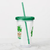 Happy Saint Patrick's Day Green Shamrock Beer Acryl Drinkbeker (Links)