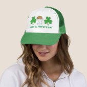 Happy Saint Patrick's Day Green Shamrock Beer Trucker Pet (In situ)