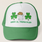 Happy Saint Patrick's Day Green Shamrock Beer Trucker Pet (Voorkant)