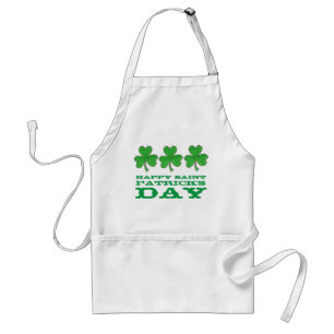 Happy Saint Patrick's Day Green Shamrock Clover Standaard Schort