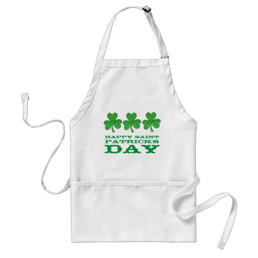Happy Saint Patrick's Day Green Shamrock Clover Standaard Schort (Voorkant)