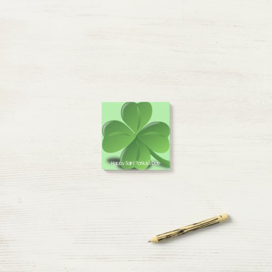 Happy Saint Patricks Day Green Shamrock Post-it® Notes (Op bureau)