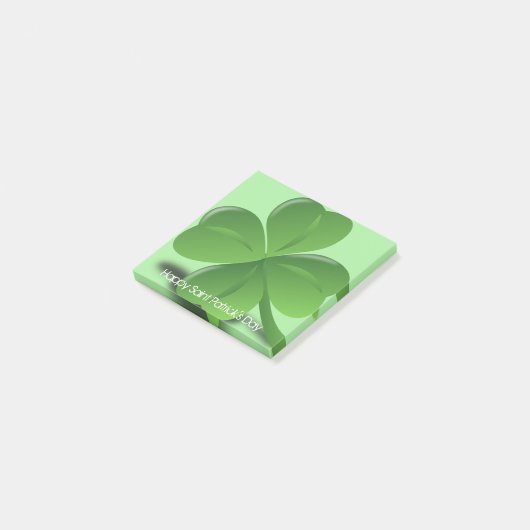 Happy Saint Patricks Day Green Shamrock Post-it® Notes (Schuin)