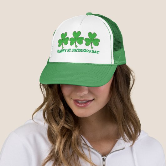 Happy Saint Patrick's Day Green Shamrock Trucker Pet (In situ)