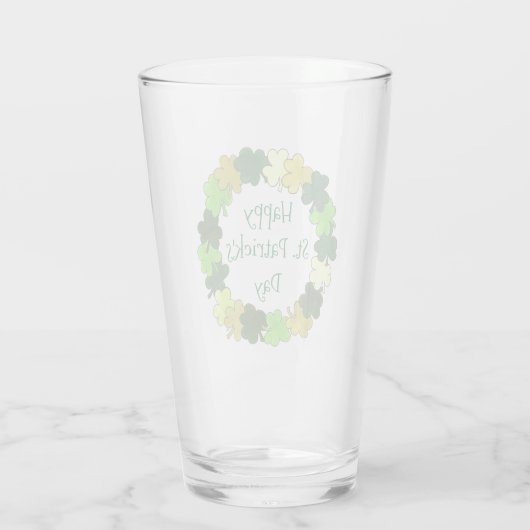 Happy Saint Patrick's Day Green Shamrock Wreath Glas (Achterkant)