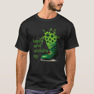 Happy Saint Patrick's Day, Green Shoe Lucky Shamro T-shirt