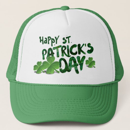 Happy Saint Patrick's Day Green Trucker Hat Trucker Pet (Voorkant)