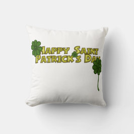Happy Saint Patrick's Day Greetings met Shamrocks Kussen