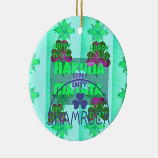 Happy Saint Patrick's Day Hakuna Matata Art Print Keramisch Ornament (Rechts)