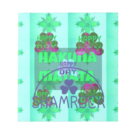 Happy Saint Patrick's Day Hakuna Matata Art Print Notitieblok (Voorkant)