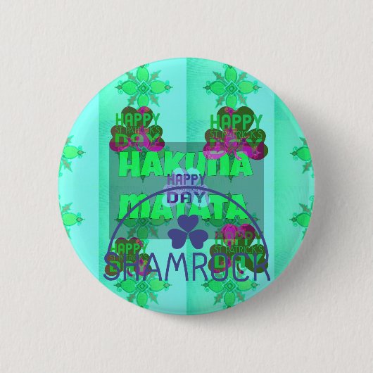 Happy Saint Patrick's Day Hakuna Matata Art Print Ronde Button 5,7 Cm (Voorkant)