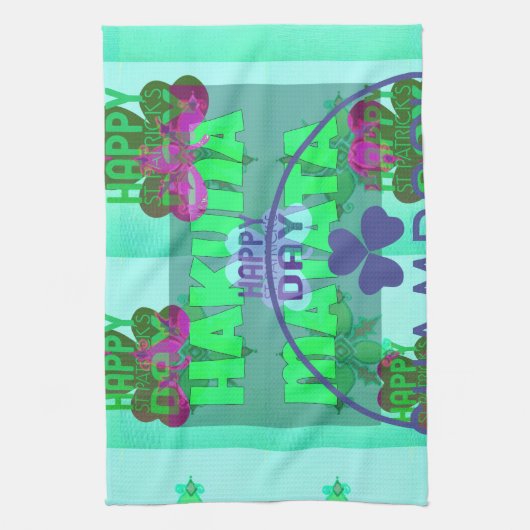 Happy Saint Patrick's Day Hakuna Matata Art Print Theedoek (Verticaal)