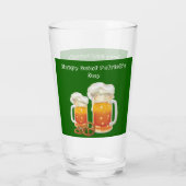 Happy Saint Patrick's Day Irish Beer Glass Glas (Achterkant)