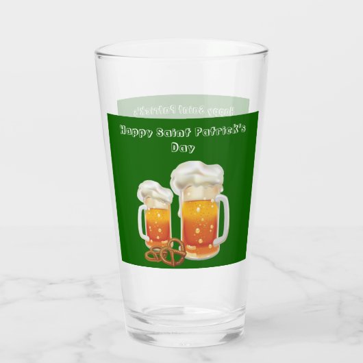 Happy Saint Patrick's Day Irish Beer Glass Glas (Achterkant)