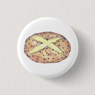 Happy Saint Patrick's Day Irish Soda Bread Loaf Ronde Button 3,2 Cm