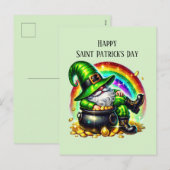 Happy Saint Patrick's Day kabouter Feestdagenkaart (Voorkant / Achterkant)