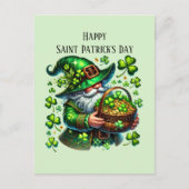 Happy Saint Patrick's Day kabouter Feestdagenkaart (Voorkant)