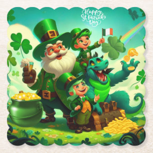 Happy Saint Patrick's Day kleurrijk Kartonnen Onderzetters