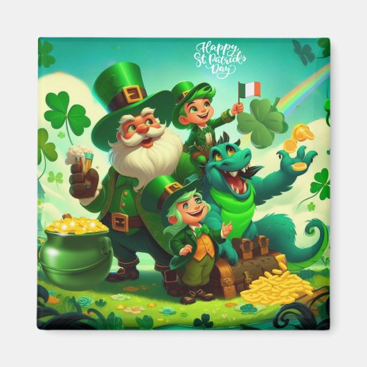 Happy Saint Patrick's Day kleurrijk Magneet (Voorkant)