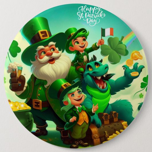 Happy Saint Patrick's Day kleurrijk Ronde Button 6,0 Cm (Voorkant)