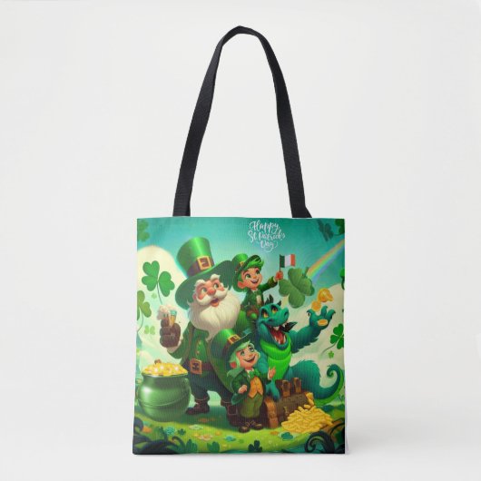 Happy Saint Patrick's Day kleurrijk Tote Bag (Voorkant)