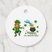 Happy Saint Patrick's Day Leprechaun Rainbow  Bedankjes Labels (Voorkant)