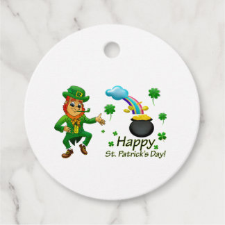 Happy Saint Patrick's Day Leprechaun Rainbow  Bedankjes Labels