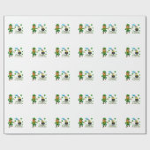 Happy Saint Patrick's Day Leprechaun Rainbow Cadeaupapier (Vlak)