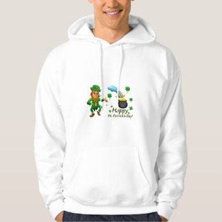 Happy Saint Patrick's Day Leprechaun Rainbow  Hoodie