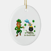 Happy Saint Patrick's Day Leprechaun Rainbow  Keramisch Ornament (Rechts)