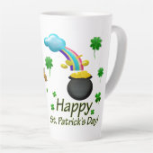 Happy Saint Patrick's Day Leprechaun Rainbow Latte Mok (Rechterhoek)
