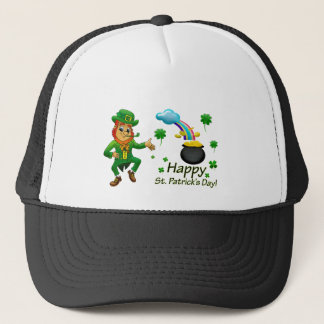 Happy Saint Patrick's Day Leprechaun Rainbow  Trucker Pet